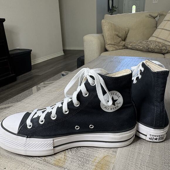 Converse Chuck Taylor Women’s High All Star Lift Platform Sneakers Black Size 10 - Picture 3 of 10